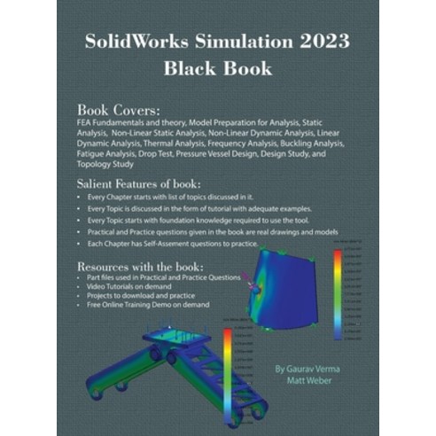 (영문도서) SolidWorks Simulation 2023 Black Book Hardcover, Cadcamcae Works, English, 9781774590881
