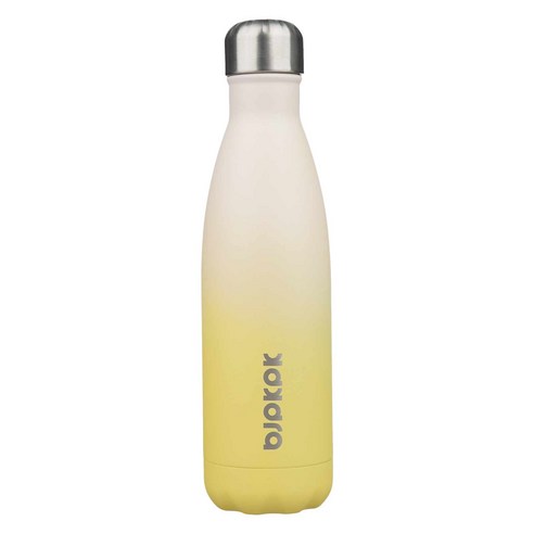 bjpkpk 스테인리스 스틸 단열 보온병, 1개, 레몬, 500ml