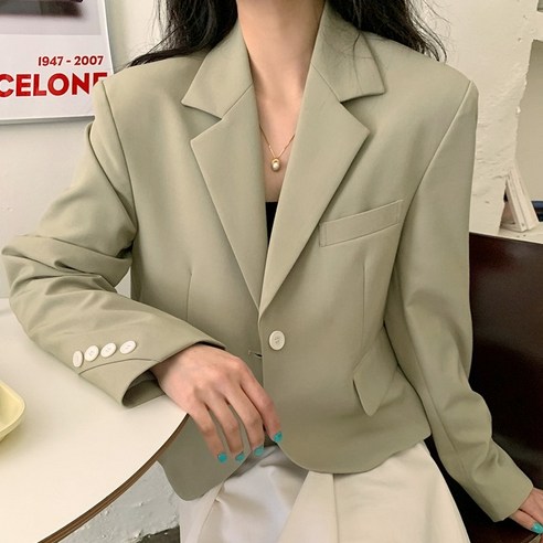 넷투넷코리아 여성 루즈핏 정장자켓 심플 캐주얼 아우터