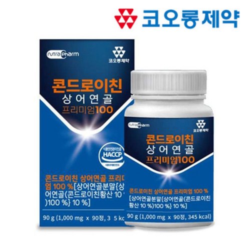 [코오롱제약] 대용량 콘드로이친 상어연골 프리미엄 100 (3개월분), 3개, 90정