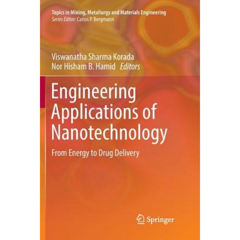 (영문도서) Engineering Applications of Nanotechnology: From Energy to Drug Delivery Paperback, Springer, English, 9783319806471