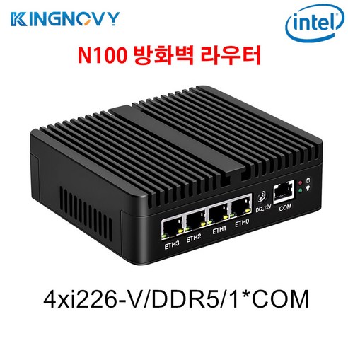 고사양컴퓨터 12th Generation Intel N100 Firewall Router 4x i226-V 2.5G LAN Fanless Mini PC Barebone Proxmox pfSen, N100 i226-V DDR5, 16GB Ram 128GB NVMe