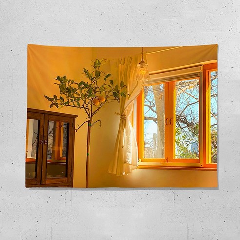 버그 슬러그 인테리어 패브릭 포스터 대형+고정 홀더, 오렌지풍경
