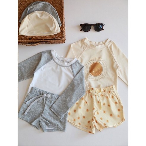 선셋 유아 래쉬가드 수모 set