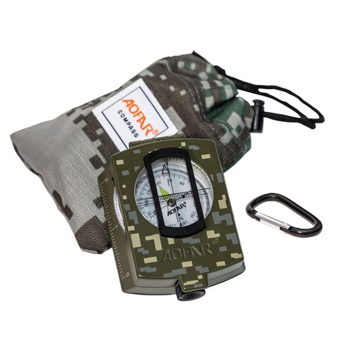 AOFAR 초정밀 군용 등산용 나침반 AF-4580, 국방색, 1개