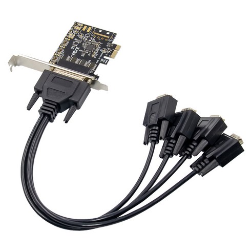 Xzante PCI-E AX99100 익스텐더 1 - 4S DB-9 핀 RS232 COM1 POS 터미널 및 산업용 PC용 직렬 포트 확장 카드, Black