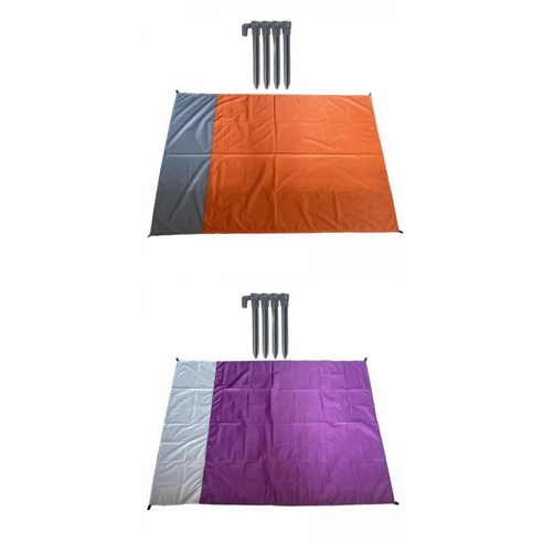 캠핑 하이킹을위한 2Pcs 접이식 캠핑 매트 매트리스, 오렌지 로즈 레드, 폴리에스터