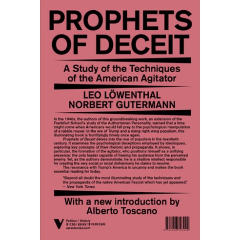 Prophets of Deceit: A Study of the Techniques of the American Agitator Paperback, Verso, English, 9781788736961