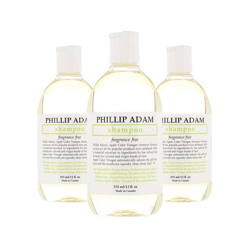 Phillip Adam 샴푸 프레그런스 프리, 3개, 355ml