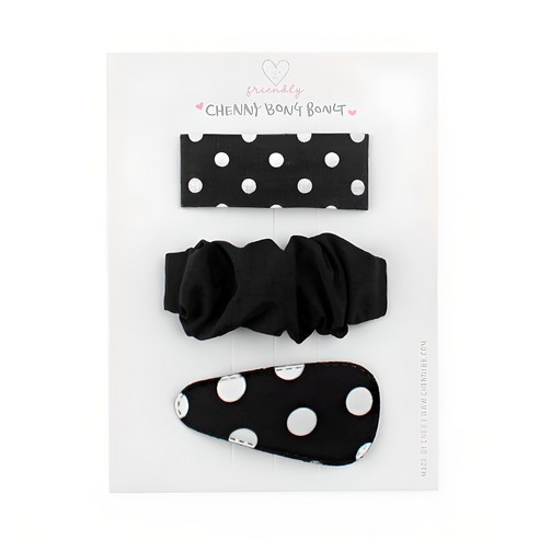 채니봉봉 블랙 베니 똑딱핀 3종 세트