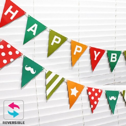 피플스파티 생일삼각가랜드(파스텔), 2개
