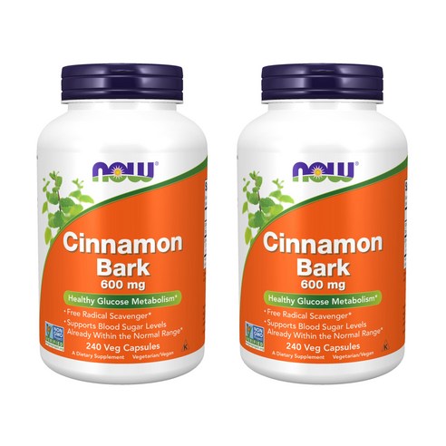 나우푸드 시나몬 바크 600mg 캡슐, 2개, 240정