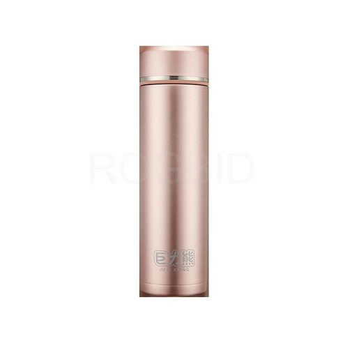 ROGBID 스테인레스 스틸 머그잔 휴대용 컵 선물 야외 스포츠 컵, 500ml, 블랙