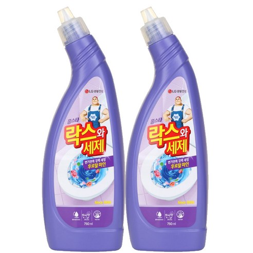 엘지생활건강 홈스타 락스와세제 후로랄파인, 750ml, 2개