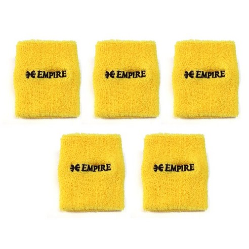 엠파이어 스포츠 손목아대 롱타입 땀흡수 땀흘림 방지 밴드 세트(5pcs), 노랑