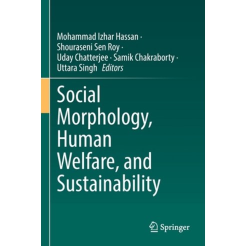 (영문도서) Social Morphology Human Welfare and Sustainability Paperback, Springer, English, 9783030967628