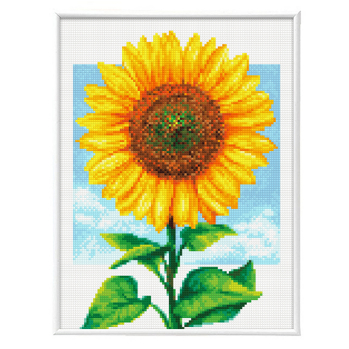 블링블링 보석십자수 슬림액자패키지 (AB+원형) 30x40cm, 1세트, BL3040-029 (하늘해바라기)