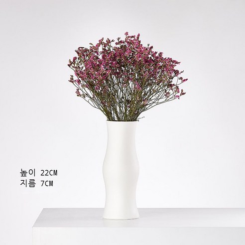 북유럽 백색 도자기 꽃병 안개꽃 싱그러운 꽃꽂이 집 거실 식탁 수배 장식 장식품, 깃털