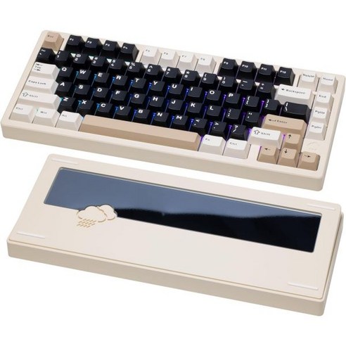 정품보장 KEEBMONKEY Rainy75 알루미늄 HMX/JWK 스위치 기계식 키보드 우수한 음향 유선 BT 2.4G 무선 연결 RGB/PP/그라데이션 유리 없음/350, Standard - White