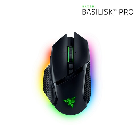 레이저 Basilisk V3 Pro 유무선마우스 RZ01-0462, 블랙