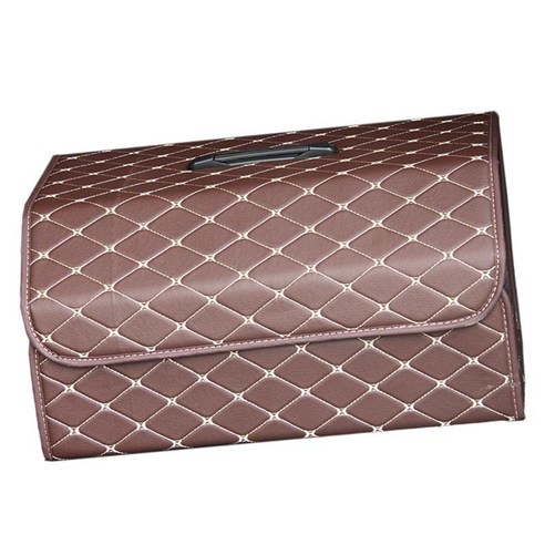 SUV MPV를 정리하는 뚜껑이 있는 PU 자동차 트렁크 보관함, 커피, 54x32x30cm, 부직포 PU 가죽