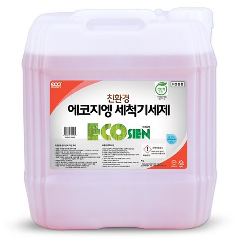 에코지엥 중성 세이프 식기세척기세제 18.75L 1종 원료사용, 10.친환경 에코지엥 세척기세제 18.75L, 1개