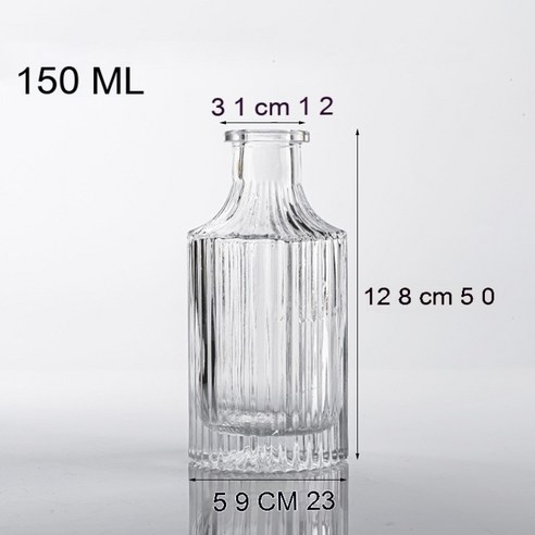 MEIISEO가정용 북유럽 스타일 투명 유리꽃병 수경 유리화병 꽃병 도자기 화병, B4