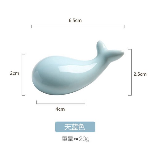 【젓가락걸이】조각 크리 에이 티브 귀여운 세라믹 고래 젓가락 홀더 펜 홀더 만화 일본 젓가락 홀더 젓가락 도구, 네 하늘색 고래