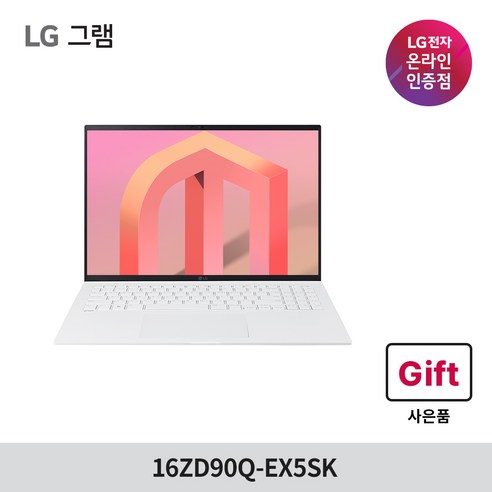 16zd90q-ex5sk 추천상품  LG전자 2023그램 16ZD90Q-EX5SK 40.6cm 대화면 초고해상도 노트북