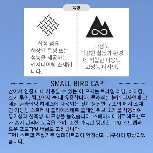 아크테릭스 경량 스몰 버드 캡 모자