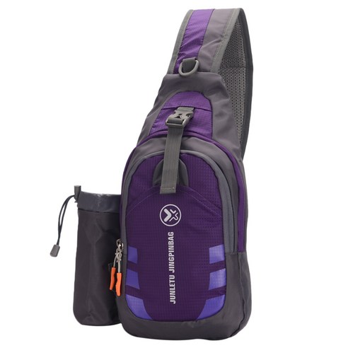 JUNLETU 남성 여성 슬링 배낭 가슴 크로스 바디 가방 어깨 여행 스포츠 체육관 Daypack, 1개, Purple