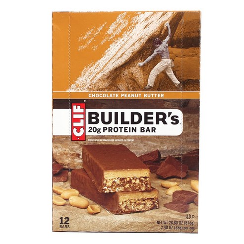클리프 빌더스 프로틴 바 68g, 12개입, Chocolate Peanut Butter