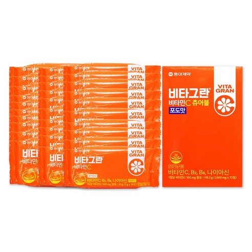 동아 비타그란 비타민C 300포(10포X30팩) 레몬맛 + 동아 비타그란 비타민C 츄어블 포도 72정, 115.2g, 1세트