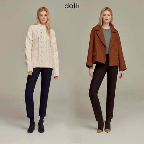 [도티 dotti] 도티 22FW 여성 소프트 터치 기모 본딩 팬츠 2종 (TMBW)