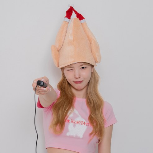 말랑마쥬 킹받는 우정 파티모자 할로윈 인생네컷 소품, 1개, 산타통닭