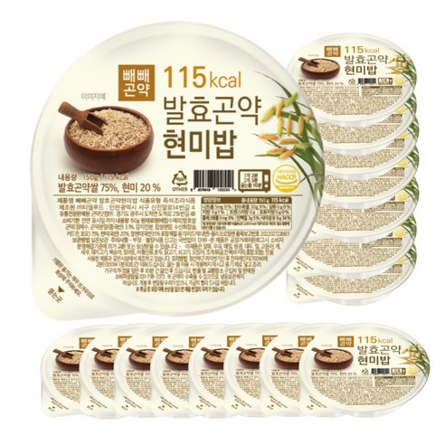 [드신 후 속이 편한 저칼로리 저탄수화물 저혈당지수 건강밥] 발효곤약현미밥 115kcal 150g x 8/16/24 팩, 16개