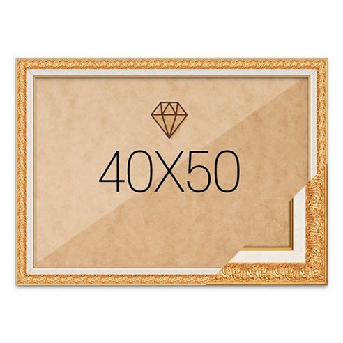 보석십자수 패브릭형 액자 40x50 고급형 매트골드 (아크릴 보호필름-스티커판 포함)