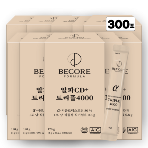 알파CD 분말 식약청인증 HACCP  알파시클로덱스트린 고함량 알파시디+트리플4000 무부형제 비코어포뮬러