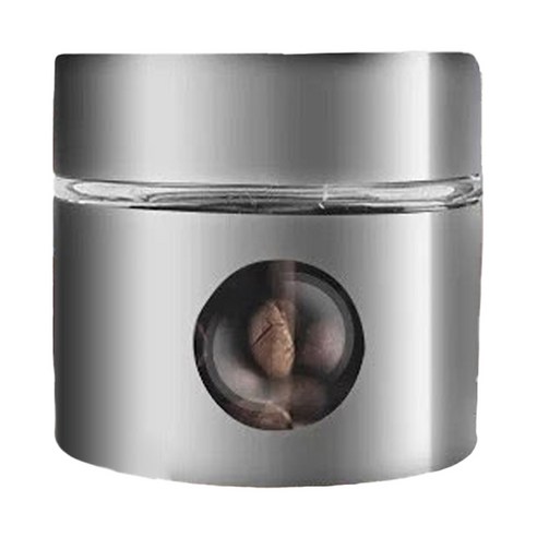 엘빈스 배기 밸브 스테인리스 스틸 밀봉 미니 커피보관용기 100ml, 1개, 실버