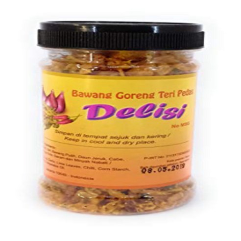 Delisi Bawang Goreng Teri Pedas (매운 멸치를 곁들인 튀긴 샬롯) 65그램 Delisi Bawang Goreng Teri Pedas (Fried Sha, 1개, 65g