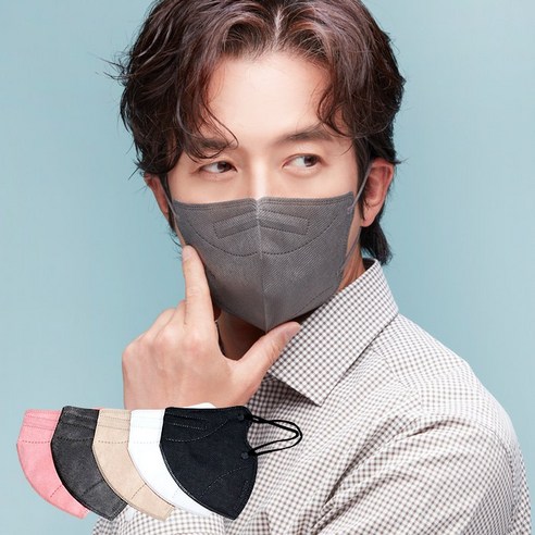 케이바이오 새부리형 컬러 황사마스크 KF94 대형, 50개입, 1개, 그레이