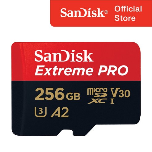 샌디스크 정품 익스트림 프로 마이크로SD V30 액션캠 256 GB 기가 SDSQXCD, 256GB, 1개