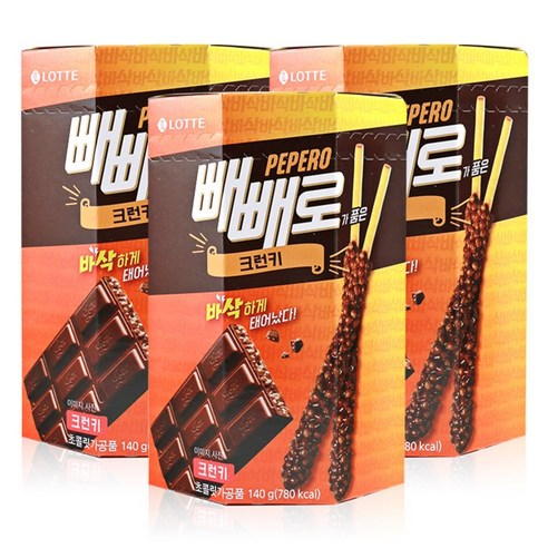 빼빼로 크런키, 140g, 6개