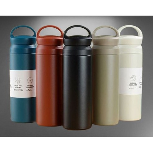 스텐 손잡이 텀블러 보온 보냉 500ml 각인가능, 1개, 레드