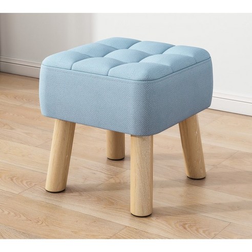 에브리샤인 키높은 원목 사각 스툴 30cm X 34cm, 블루