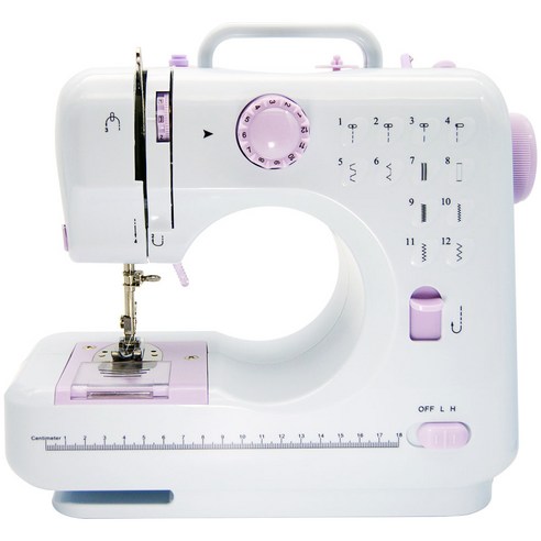 휴대용 가정용 재봉틀 505A 업그레이드 된 전기 재봉틀 12 스티치 미니 재봉틀 가정용 두꺼운 소재 재봉틀 재봉틀 가정용 데스크탑 오버 로킹 머신 페달, 505A-1, 혼합색상
