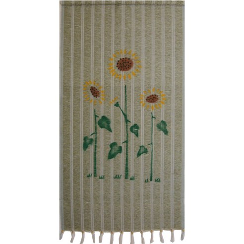 PP그림발 2차 폭90cm 해바라기 난 야자수 수동발 창문발 현관발, E-1/120x170cm/카키
