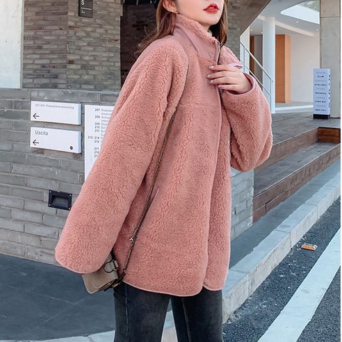 헤이슈 양면 후리스 집업 뽀글이 자켓 여성 점퍼 패딩