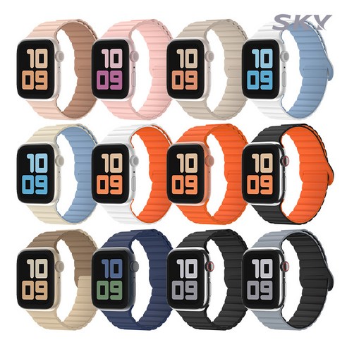 SKY 팔레트 스마트워치 마그네틱 실리콘 스트랩, 애플워치 호환 42/44/45/49mm, 인디고 블루