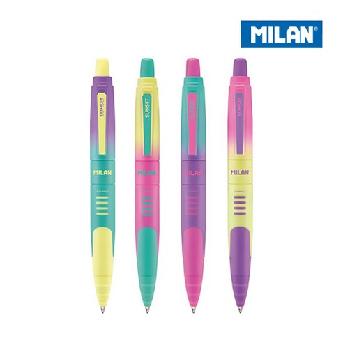 MILAN 밀란 컴팩트 선셋 볼펜 블루 잉크 1mm 퍼플, 1개
